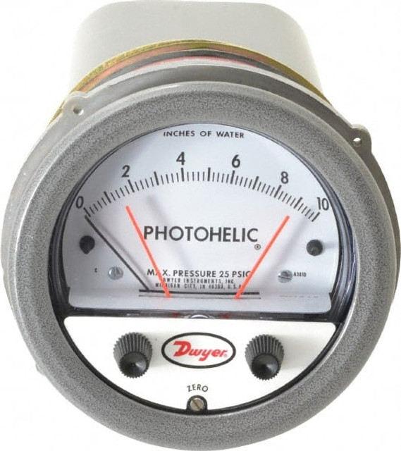 Dwyer A3010 25 Max psi, 2% Accuracy, NPT Thread Photohelic Pressure Switch