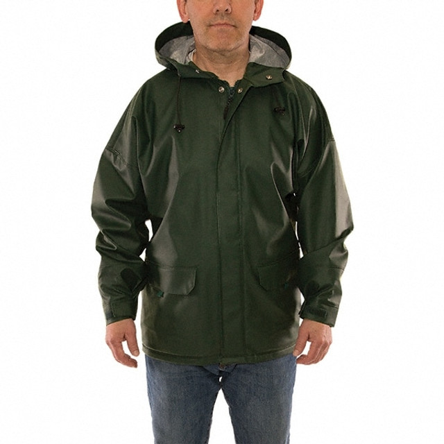 Tingley J33118.LG Rain Jacket: Size L, Green, Polyester