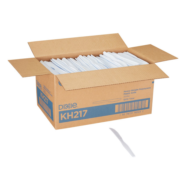 DIXIE FOODS KH217 Dixie Heavyweight Styrene Knives, White, Carton Of 1,000 DIXIE FOODS KH217 Dixie Heavyweight Styrene Knives, White, Carton Of 1,000