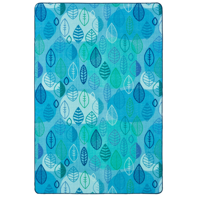 CARPETS FOR KIDS ETC. INC. Carpets For Kids 60314  Pixel Perfect Collection Peaceful Spaces Leaf Activity Rug, 4ft x 6ft, Blue