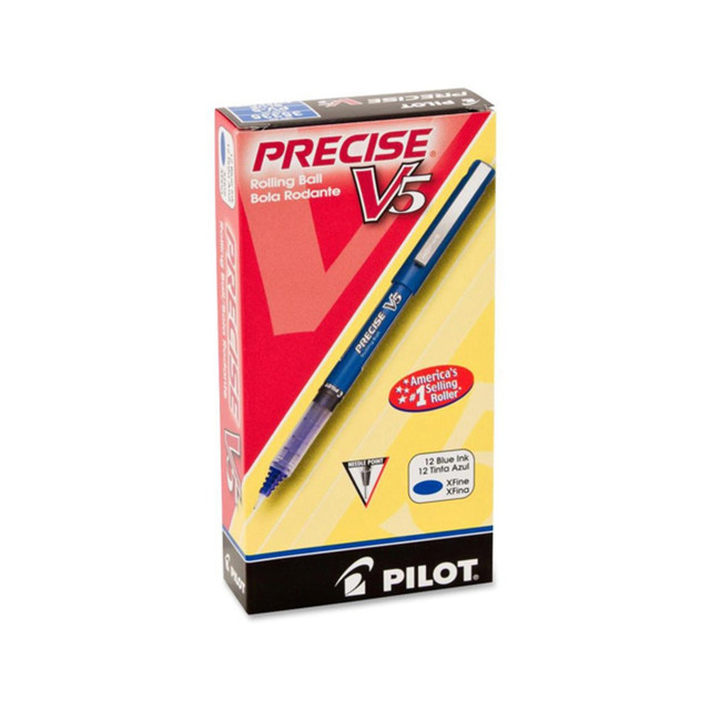 PILOT CORPORATION OF AMERICA 35335 Pilot Precise V5 Liquid Ink Rollerball Pens, Extra Fine Point, 0.5 mm, Blue Barrel, Blue Ink, Pack Of 12 Pens PILOT CORPORATION OF AMERICA 35335 Pilot Precise V5 Liquid Ink Rollerball Pens, Extra Fine Point, 0.5 mm, Blue Barrel, Blue Ink, Pack Of 12 Pens
