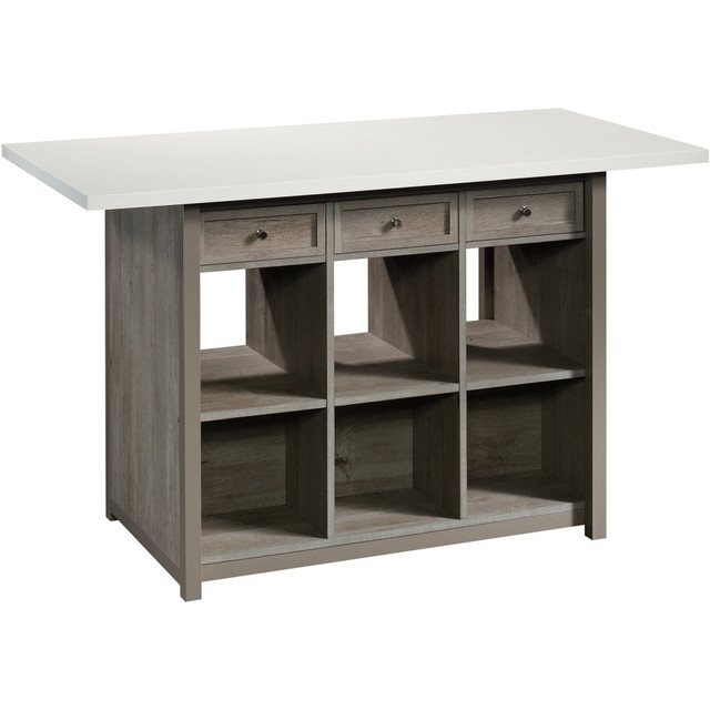 SAUDER WOODWORKING CO. 427456 Sauder Craft Pro 60inW Work Table, Mystic Oak SAUDER WOODWORKING CO. 427456 Sauder Craft Pro 60inW Work Table, Mystic Oak