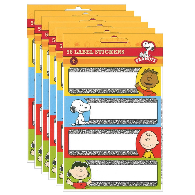 EDUCATORS RESOURCE Eureka EU-656143-6  Label Stickers, Peanuts Composition, 56 Stickers Per Pack, Set Of 6 Packs