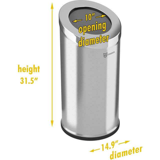 HLS Commercial HLSC04G15A HLS Commercial 15-Gallon Round Open Top Trash Can