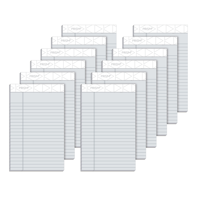 TOPS BUSINESS FORMS 63060 TOPS Prism+ Color Writing Pads, 5in x 8in, Legal Ruled, 25 Sheets, Gray, Pack Of 12 Pads