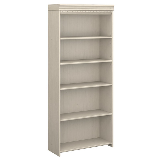 BUSH INDUSTRIES INC. WC53265-03 Bush Business Furniture Fairview 69inH 5-Shelf Bookcase, Antique White, Standard Delivery BUSH INDUSTRIES INC. WC53265-03 Bush Business Furniture Fairview 69inH 5-Shelf Bookcase, Antique White, Standard Delivery