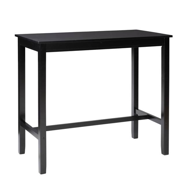 LINON HOME DECOR PRODUCTS, INC OFDP2212 Linon Walker Bar Pub Table, 42inH x 47-1/4inW x 23-3/4inD, Black LINON HOME DECOR PRODUCTS, INC OFDP2212 Linon Walker Bar Pub Table, 42inH x 47-1/4inW x 23-3/4inD, Black