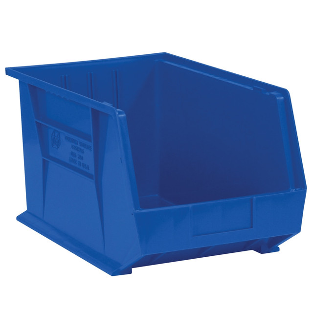 B O X MANAGEMENT, INC. BINP1087B Partners Brand Plastic Stack & Hang Bin Boxes, Medium Size, 10 3/4in x 8 1/4in x 7in, Blue, Pack Of 6