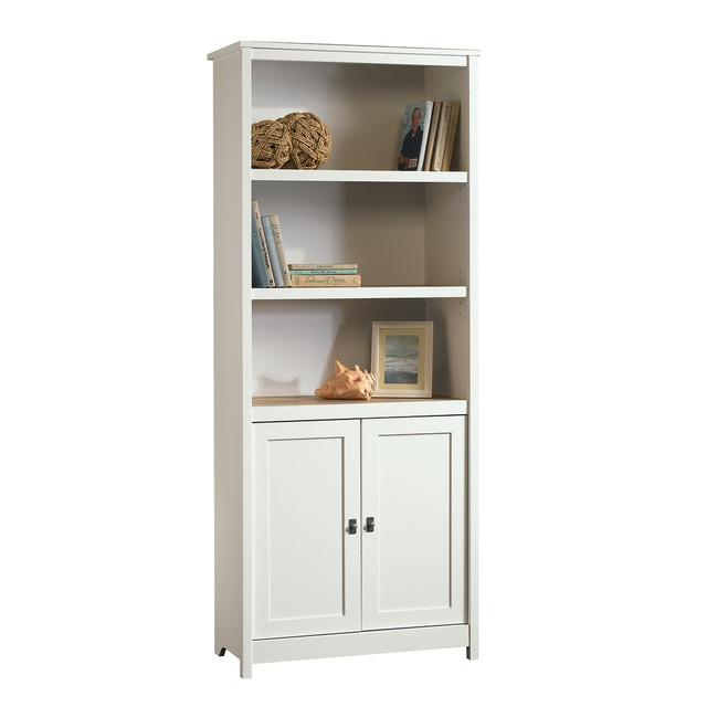 SAUDER WOODWORKING CO. 417593 Sauder Cottage Road 72inH 5-Shelf Library With Doors, Soft White