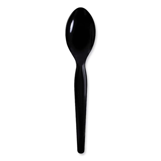 Boardwalk BWKTSHWPSBIW Paper & Plastic Cups, Plates, Bowls & Utensils; Flatware Type: Teaspoon ; Material: Plastic ; Color: Black ; Disposable: Yes