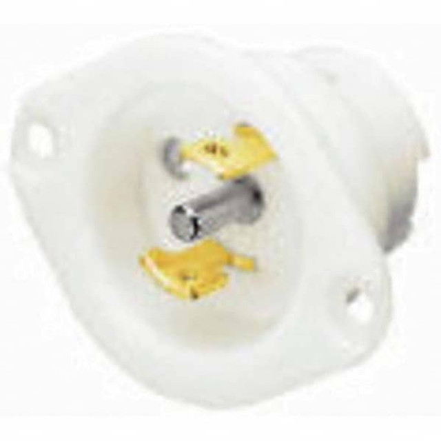 Bryant Electric 7486MB Locking Inlet: Inlet, Industrial, ML-3P, 125 & 250V, White