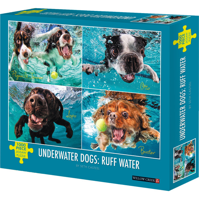 WILLOW CREEK PRESS 49205  1,000-Piece Puzzle, Underwater Dogs: Ruff Water