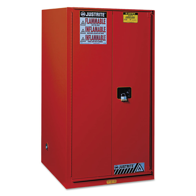 R3 SAFETY LLC No Brand 896011 Safety Cabinets for Combustibles, Manual-Closing Cabinet, 96 Gallon, Red