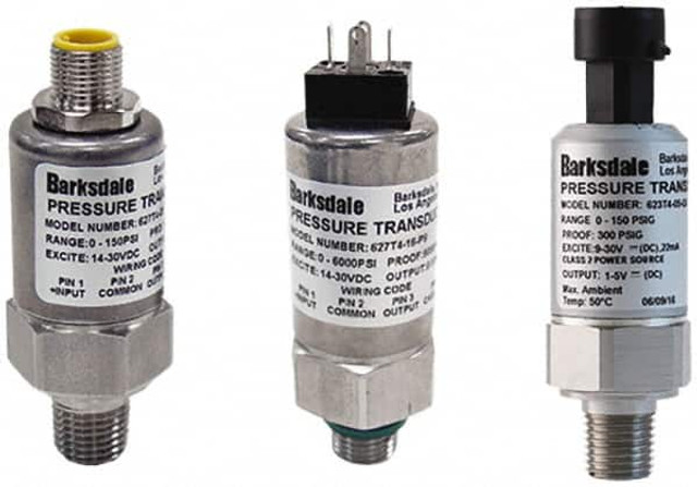 Barksdale 627T4-13 3,000 Max psi, ±0.5% Accuracy, 1/4-18 NPT (Male) Connection Pressure Transducer