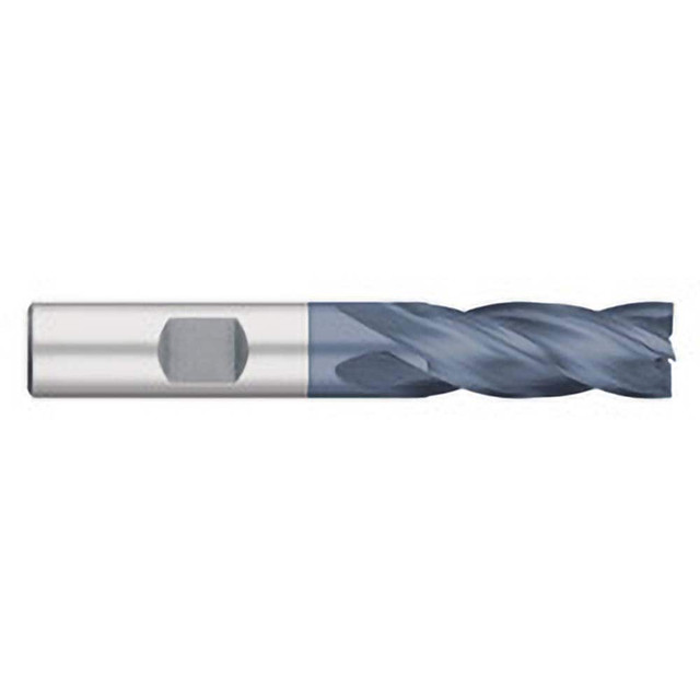 Titan USA TE81342 Square End Mill:  0.7500" Dia, 1.625" LOC, 0.5" Shank Dia, 3.625" OAL, 4 Flutes, Cobalt