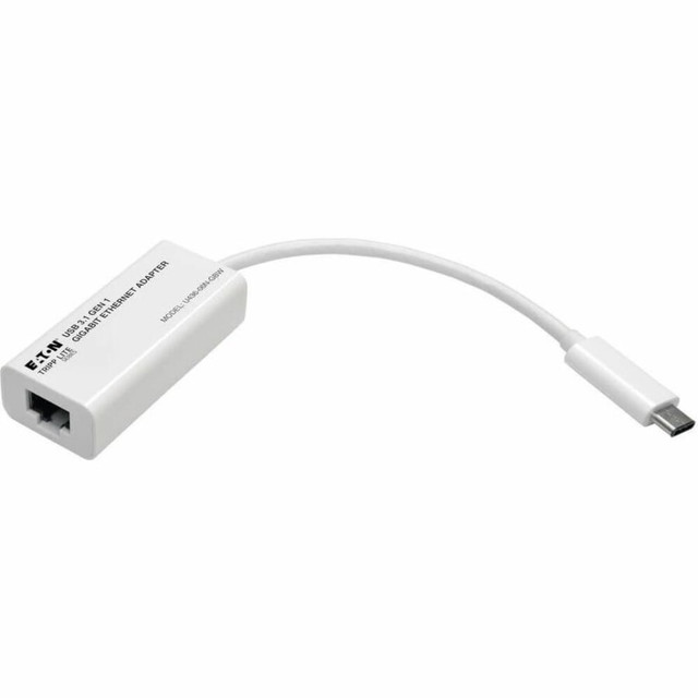 TRIPP LITE U436-06N-GBW Eaton Tripp Lite Series USB-C to Gigabit Ethernet NIC Network Adapter 10/100/1000 Mbps White - Network adapter - USB-C 3.1 - Gigabit Ethernet - white