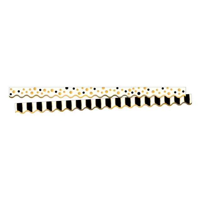 BARKER CREEK PUBLISHING, INC. BC3697 Barker Creek Scalloped-Edge Border Strips, 2 1/4in x 36in, Gold Bars, Pre-K To College, Pack Of 26 BARKER CREEK PUBLISHING, INC. BC3697 Barker Creek Scalloped-Edge Border Strips, 2 1/4in x 36in, Gold Bars, Pre-K To College, Pack Of 26