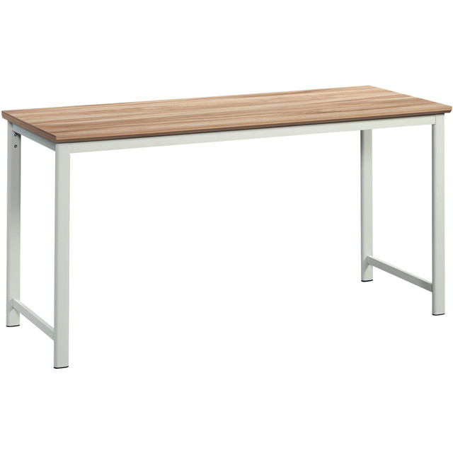 SAUDER WOODWORKING CO. Sauder 426288  Bergen Circle Commercial 60inW Executive Table Computer Desk, Kiln Acacia