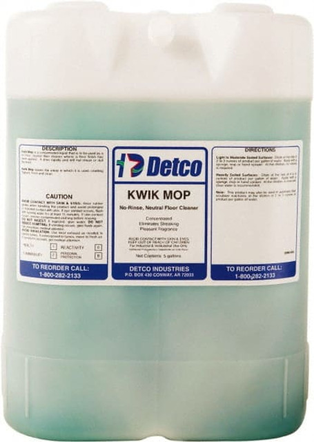 Detco 0986-C05 Kwik Mop, 5 Gal Cube, Concentrated Neutral Floor Cleaner