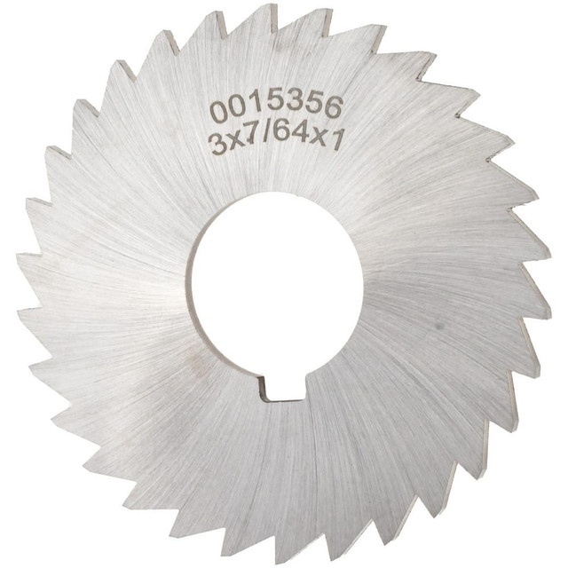 MSC OMSLD109375 Slitting & Slotting Saw: 3" Dia, 7/64" Thick, 1" Arbor Hole, 30 Teeth, High Speed Steel