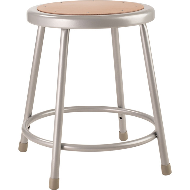 OKLAHOMA SOUND CORPORATION 6218/1 National Public Seating Hardboard Task Stool 18inH, Gray Seat/Gray Frame