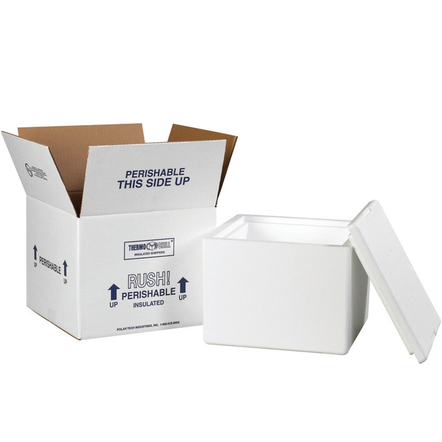 B O X MANAGEMENT, INC. Partners Brand 214C  Insulated Shipping Kit, 7inH x 9 1/2inW x 9 1/2inD, White