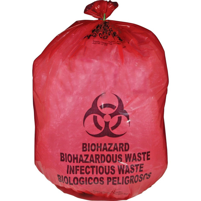 UNIMED MIDWEST, INC. MDRB142755 Unimed Red Biohazard Waste Bags, 20-25 Gallons, Box Of 50