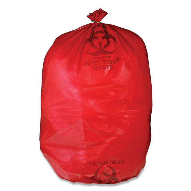 UNIMED MIDWEST, INC. RIWB142143 Unimed Red Biohazard Waste Bags, 30-33 Gallons, Box Of 50 UNIMED MIDWEST, INC. RIWB142143 Unimed Red Biohazard Waste Bags, 30-33 Gallons, Box Of 50