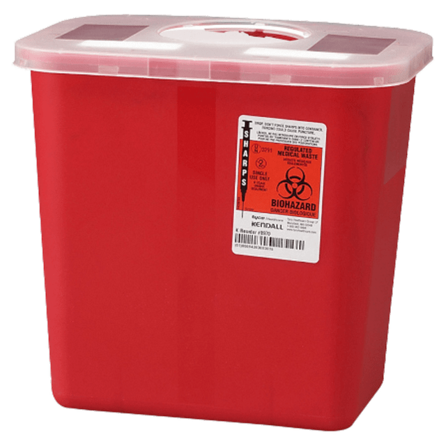COVIDIEN LTD SRRO100970 Unimed Sharps Container With Rotor Lid, 2 Gallon