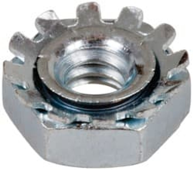 Value Collection 525038PS M6x1, Zinc Plated, Steel K-Lock Hex Nut with External Tooth Lock Washer