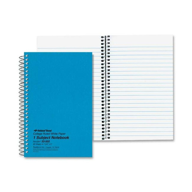 REDIFORM, INC. 33502 Rediform Kolor-Kraft Notebook, 5in x 7-3/4in, 1 Subject, 80 Sheets, Blue