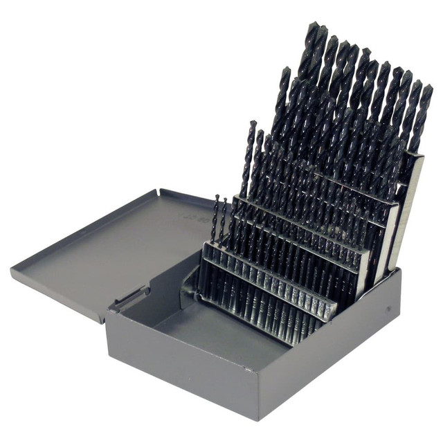 Cle-Line C21124 Drill Bit Set: Jobber Length Drill Bits, 60 Pc, 0.04" to 0.228" Drill Bit Size, 135 °, High Speed Steel