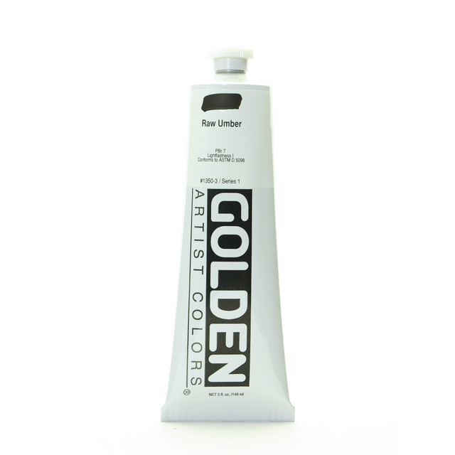 GOLDEN ARTIST COLORS, INC. Golden 1350-3  Heavy Body Acrylic Paint, 5 Oz, Raw Umber