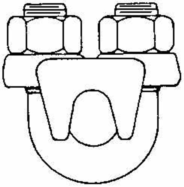 Campbell B7675119 Wire Rope Thimble: 3/16" Rope Dia, Malleable Iron