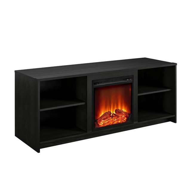 AMERIWOOD INDUSTRIES, INC. Ameriwood Home DE96771  Cabrillo Fireplace TV Stand For TVs Up To 65in, 23-7/16inH x 59-3/4inW x 19-3/4inD, Black