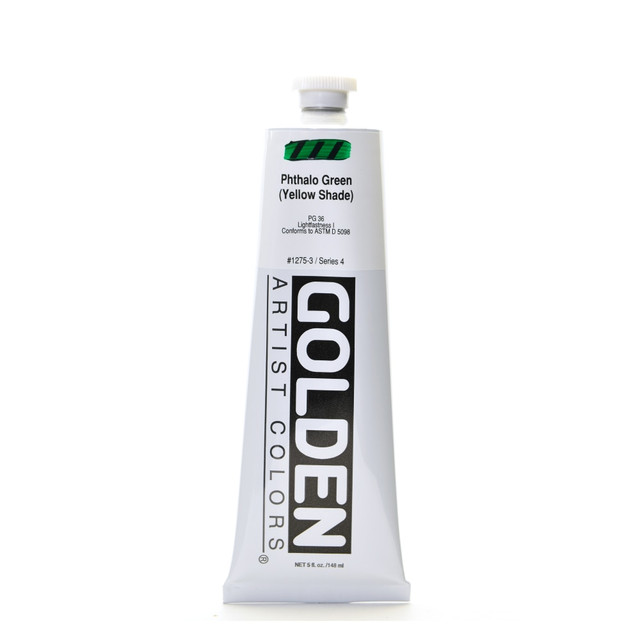 GOLDEN ARTIST COLORS, INC. Golden 1275-3  Heavy Body Acrylic Paint, 5 Oz, Phthalo Green/Yellow Shade