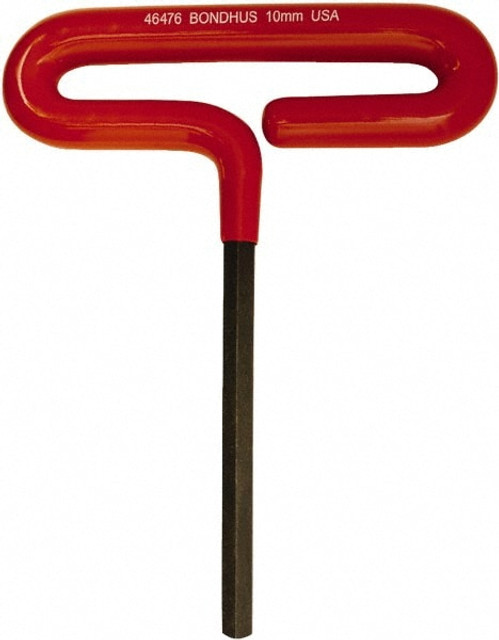 Bondhus 46476 Hex Key: 10 mm Hex, T-Handle Cushion Grip Arm