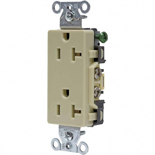 Bryant Electric DRS20I Straight Blade Duplex Receptacle: NEMA 5-20R, 20 Amps, Grounded