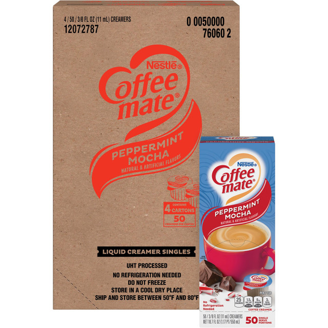 Nestle Professional Coffee mate 76060CT Coffee mate Peppermint Mocha Liquid Coffee Creamer Singles - Gluten-Free