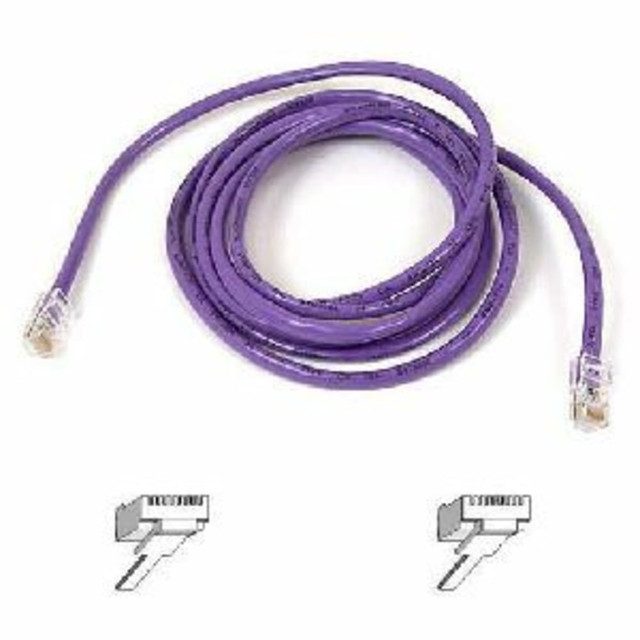 BELKIN, INC. A3L791-03-PUR-S Belkin Cat5e Patch Cable - RJ-45 Male - RJ-45 Male - 3ft - Purple