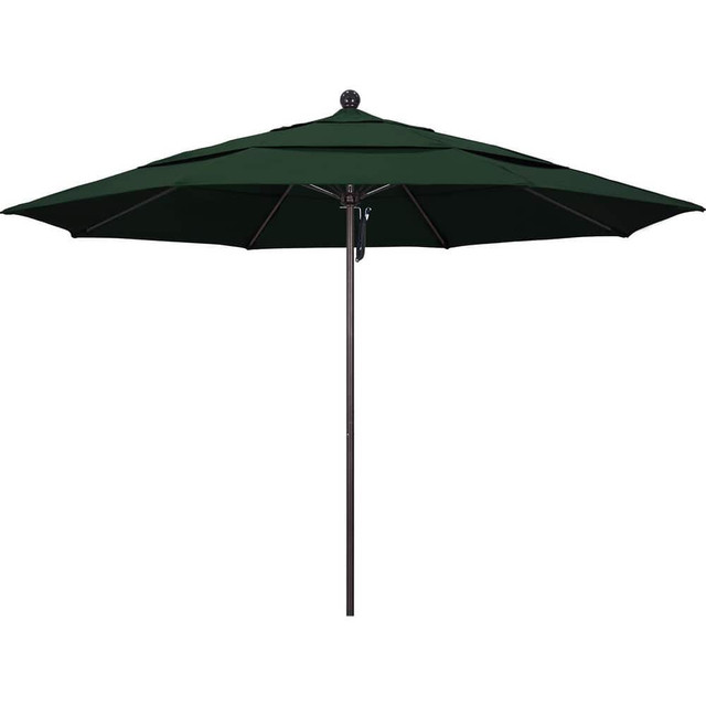 California Umbrella 194061619346 Patio Umbrellas; Fabric Color: Hunter Green ; Base Included: No ; Fade Resistant: Yes ; Diameter (Feet): 11 ; Canopy Fabric: Pacifica