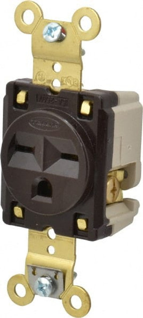 Hubbell Wiring Device-Kellems HBL5661 Straight Blade Single Receptacle: NEMA 6-15R, 15 Amps, Self-Grounding