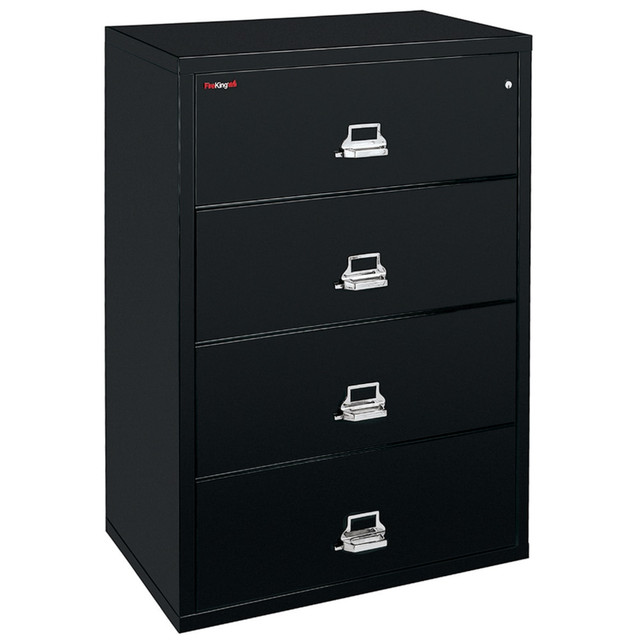 Fireproof vertical cabinet protects your valuable documents  UL Class 350 - rated to withstand fires for up to 1 hour at 350 deg..  Cabinet can be dropped up to 30ft without compromising its integrity.  UL-listed high-security key lock keeps files confidential.  White Glove Delivery: FireKing will deliver the order in a lift gate truck, remove from the truck, install to any elevator accessible floor or a maximum of 3 stairs and remove the debris. Should inside delivery include additional stairs, please contact FireKing at 1.800.457.2424 ext. 3320 for assistance.  Dock-To-Dock Delivery is available. If Dock-To-Dock delivery is preferred, please contact Office Depot Customer Service at 1.800.GO.DEPOT (463-3768). A customer service agent will be happy to assist you.  This product is heavy and/or oversized and may need more than one person to handle.