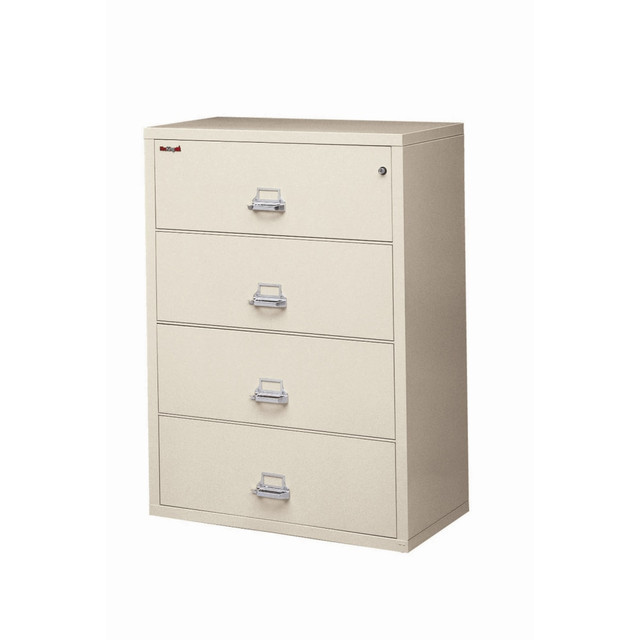 FIRE KING INTERNATIONAL, INC. 4-3822-CPAWG FireKing UL 1-Hour 22-1/8inW x 37-1/2inD Lateral 4-Drawer Fireproof File Cabinet, Parchment, White Glove Delivery FIRE KING INTERNATIONAL, INC. 4-3822-CPAWG FireKing UL 1-Hour 22-1/8inW x 37-1/2inD Lateral 4-Drawer Fireproof File Cabinet, Parchment, White Glove Delivery