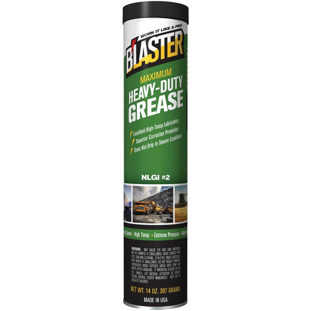 Blaster Chemical GR-14C-HDG Grease; Base Oil: Petroleum ; NLGI Grade: 2 ; Color: Green ; Composition: Calcium Sulfonate ; Food Grade: No ; Container Type: Cartridge