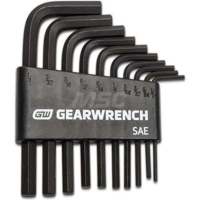 GEARWRENCH 83500 Hex Key Sets; Tool Type: Hex ; Handle Type: L-Handle ; Measurement Type: SAE ; Hex Size Range (Inch): 1/16 - 1/4 ; UNSPSC Code: 27111710