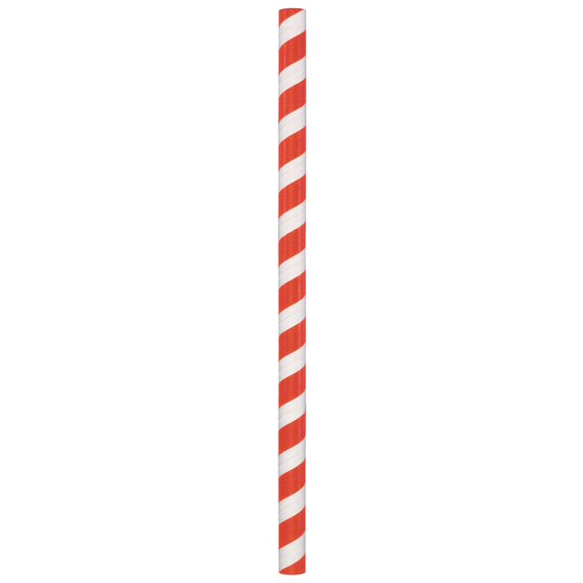 HOFFMASTER GROUP, INC. Hoffmaster 600251  Paper Straws, 8-1/2in, Red/White, Pack Of 1,500 Straws