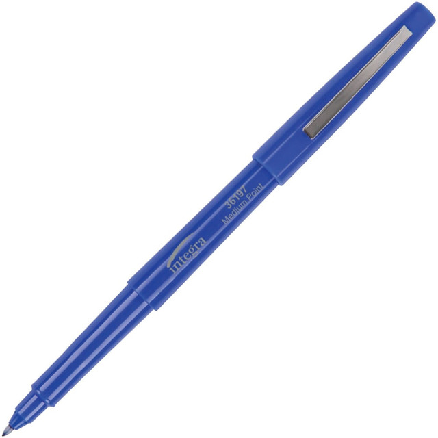 SP RICHARDS Integra 36197  Ballpoint Pens, Medium Point, Blue Barrel, Blue Ink, Pack Of 12 Pens