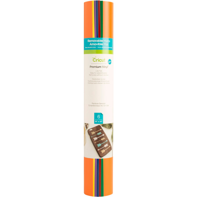 PROVO CRAFT & NOVELTY INC. 2004315 Cricut Premium Removable Vinyl Sheet Sampler, 12in x 12in, Rainbow, Pack Of 6 Sheets PROVO CRAFT & NOVELTY INC. 2004315 Cricut Premium Removable Vinyl Sheet Sampler, 12in x 12in, Rainbow, Pack Of 6 Sheets