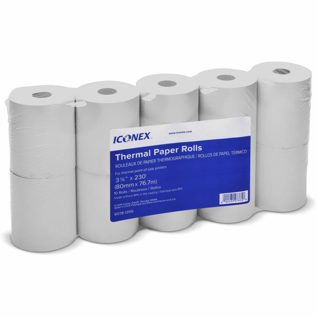 Iconex LLC ICONEX 90781356 ICONEX 3-1/8" Thermal POS Receipt Paper Roll